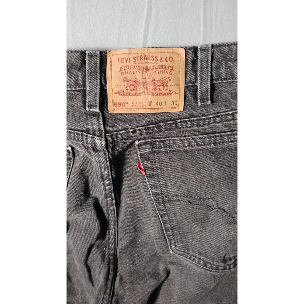 90s Levi's 550 Black Relaxed Fit Jeans Mens W40 L30
